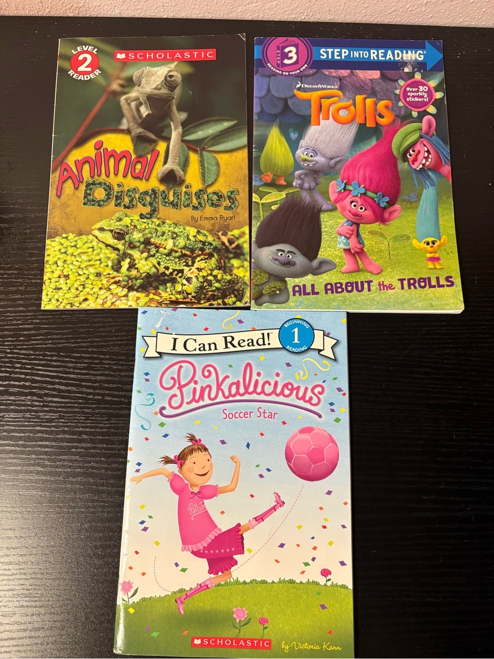 Scholastic Early Reader Book Lot Pinkalicious Trolls Animal Disguises